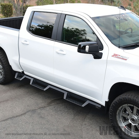 Westin Automotive 19-C SILVERADO/SIERRA 1500 CREW CAB(5.5FT BED)HDX DROP W2W NERF BARS TXT BLK 56-534685
